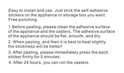 Self Adhesive Caster Wheels Set for Trash Can, Storage Box (4PCS, 1.5")...
