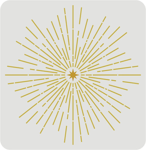 FINGERINSPIRE Starburst Stencils 11.8x11.8 inch Shining Stars Painting Stencils Plastic Stars & Light Pattern Stencils Resuable Star Crafts DIY Ho...