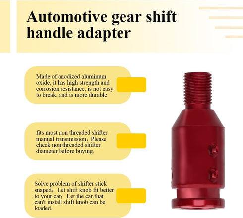 ASUBHA Gear Shift Knob Adapter, Aluminum Alloy Automatic Shifter Adapter, Universal Car Interior Accessories Shifter Knob Boot Retainer Gear Stick...