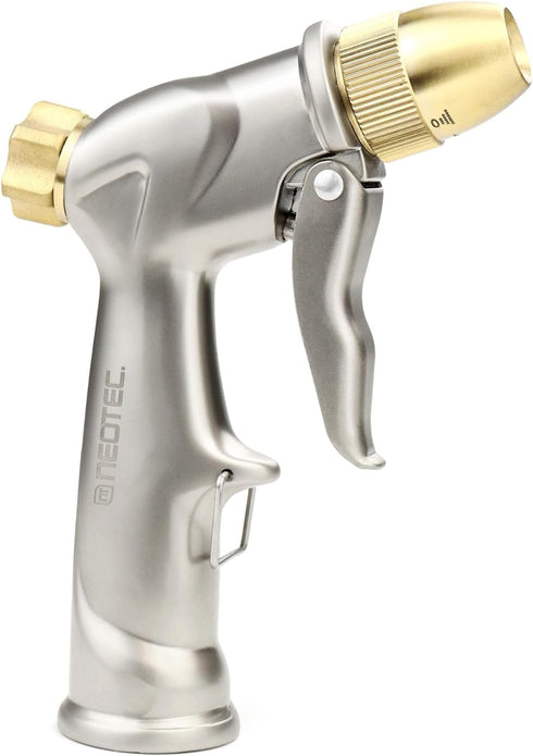 Garden Hose Nozzle, Upgrade 100% Heavy Duty Metal High Pressure Water Hose Nozzle with 4 Spray Patterns Rotating for Outdoor Lawn & Garden Waterin...