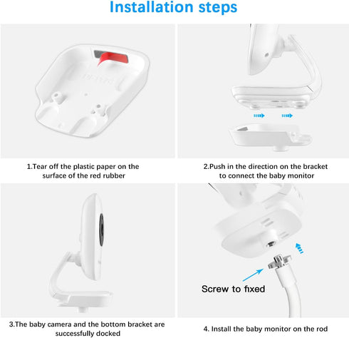 Screwless Baby Monitor Mount for HelloBaby Baby Monitor HB50(15.7in Gooseneck Clip)...