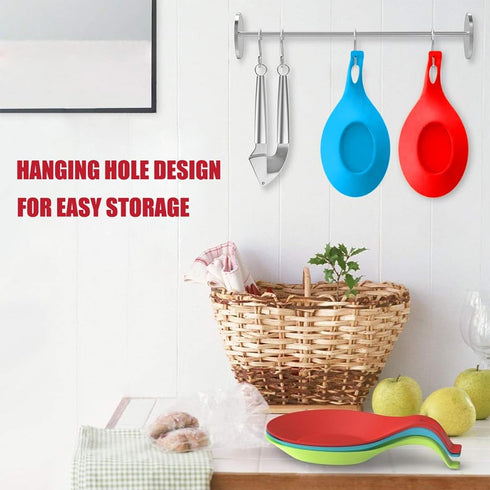 AKOAK Round Silicone Spoon Holder, Kitchen Utensil Holder - Pack of 1 (Yellow)...