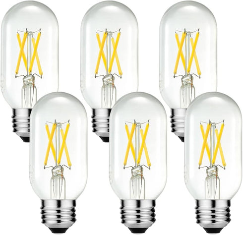 LiteHistory E26 Edison Bulb 6W Equivalent E26 LED Bulb 60 Watt Dimmable Neutral White 4000K E26 Light Bulb AC120V 600lm Tubular T14 T45 LED Bulb f...