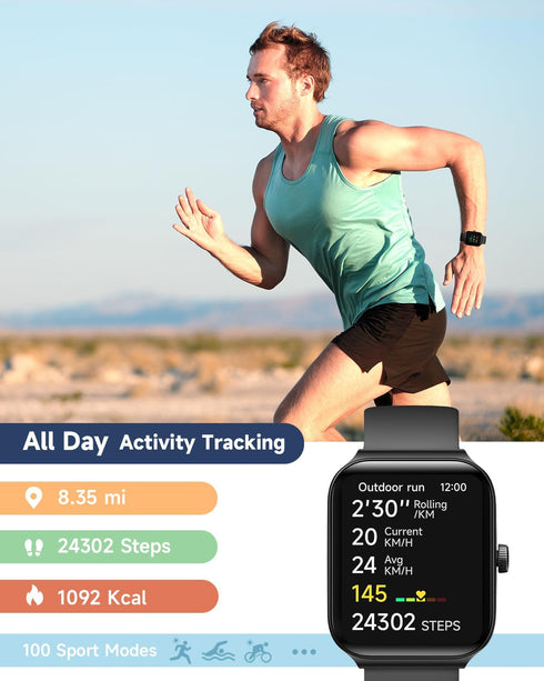 Smart Watch for Men Women Alexa Built-in, 1.95" Fitness Tracker with Answer/Make Calls, IP68 Waterproof/Heart Rate/Sleep Tracker/100 Sports, Fitne...