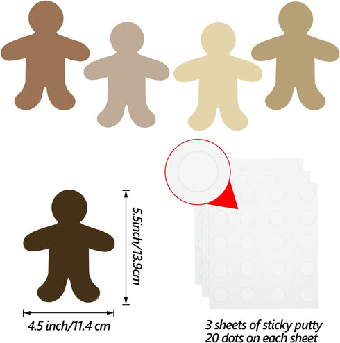 50 Pieces Paper Cutouts for Crafts Multicultural People Shape Creative Cutouts for Children to Design and Decorate, Kids' Craft Group for School, ...