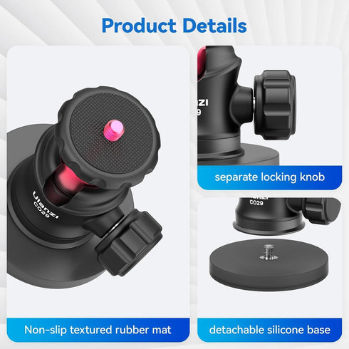 ULANZI Magnetic Camera Mount for GoPro, Strong Magnetic Mount with 360° Rotation Ball Head and Built-in 6 Magnets, Compatible with GoPro Hero 11/1...