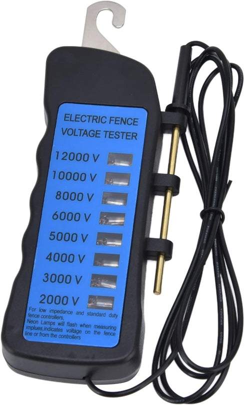12KV Neon Fence Voltage Tester, 8 Neon Indicator Lights Waterproof Electric Fence Tester Fault Finder Farming Equipment Portable Testing Tool, 200...