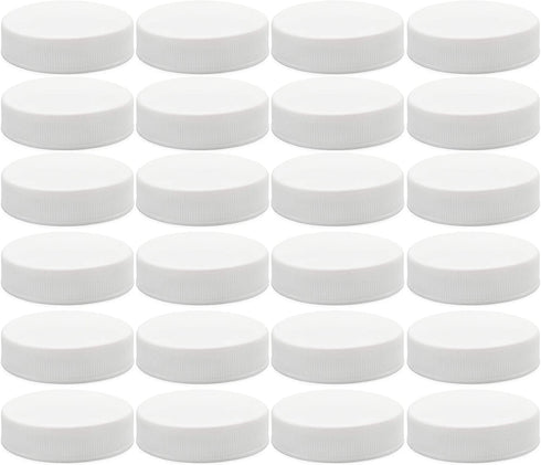 Cornucopia Brands White Plastic Standard Mason Jar Lids (24-Pack); Regular Mouth Lined Storage Caps...