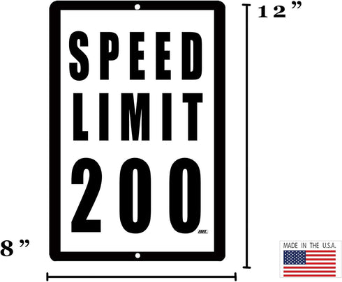 Rogue River Tactical Funny Mechanic Metal Tin Sign, 12x8 Inch, Wall Décor- Man Cave Bar Speed Limit 200 MPH...