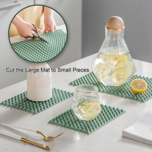 Colinda Silicone Dish and Cup Drying Mat - Extra Large Trivet for Hot Dishes, Large Size Hot Pots and Pads Coming Directly Out from the Stove or O...