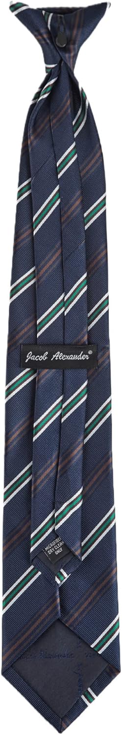 Jacob Alexander Men's Pre-Tied Executive Stripe Pattern Clip-On Neck Tie - Navy Green...