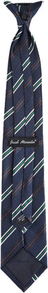 Jacob Alexander Men's Pre-Tied Executive Stripe Pattern Clip-On Neck Tie - Navy Green...
