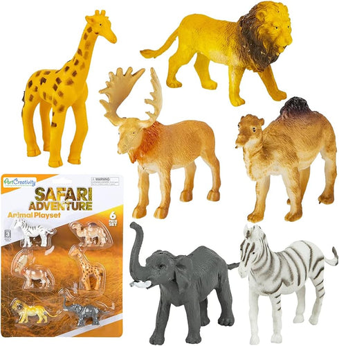 ArtCreativity Safari Animal Figurines Playset for Kids, Set of 12, Assorted Small Animal Figures, Sturdy Plastic Toys, Fun Zoo Theme Birthday Part...