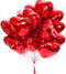 Finypa 25pcs Heart Shape Foil Mylar Balloons Red 18" for Valentine's Day Birthday Party Decorations, Wedding Decor, Engagement,Holiday (Red)...