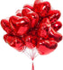 Finypa 25pcs Heart Shape Foil Mylar Balloons Red 18" for Valentine's Day Birthday Party Decorations, Wedding Decor, Engagement,Holiday (Red)...