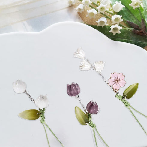 3 Pcs Tulip Flower Mobile Phone Pendant, Decorative Charms for Cellular Telephones, Suitable for Keychain, Backpack, Wallet Decoration...