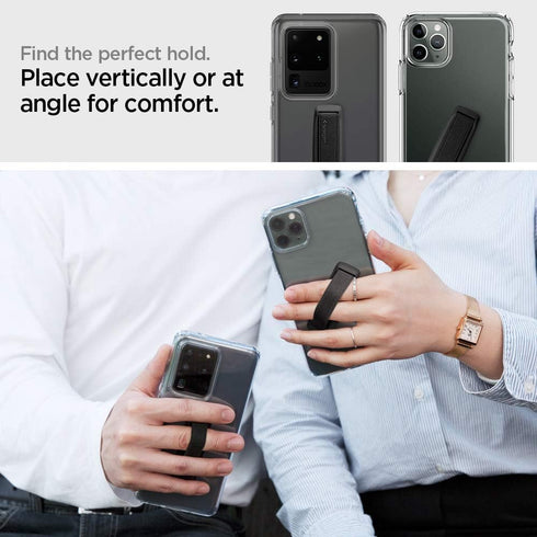 Spigen Flex Strap Cell Phone Grip/Universal Grip/Smartphone Holder Soft Elastic Strap Holder Designed for All Smartphones and Tablets - Black......
