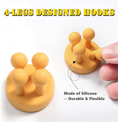 Silicone Toothbrush Holders - 6 Pcs Razor Hooks Adhesive Wall Mounted for Hanging Towel Key Plug Cable, Utility Decoration Hook Stick to Dorm Room...