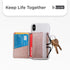 Stick-On Phone Wallet for Back of iPhone or Android Case | 6 Sleeve Credit Card Holder - Pocket for Cards, Money & ID - Built-in Stand - Waterproo...