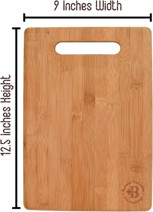 Bamboo Cutting Board, Wooden Kitchen Chopping Board for Food Prep, Chopping, Carving Meat, Fruits Vegetables, 12.5" x 9"...