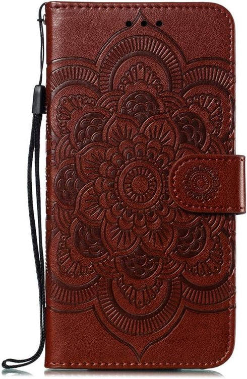 LEECOCO for Galaxy S10e Case Mandala Embossing Luxury PU Leather Flip Notebook Wallet Bookstyle Magnetic Stand Card Slot Folio Bumper Protection C...