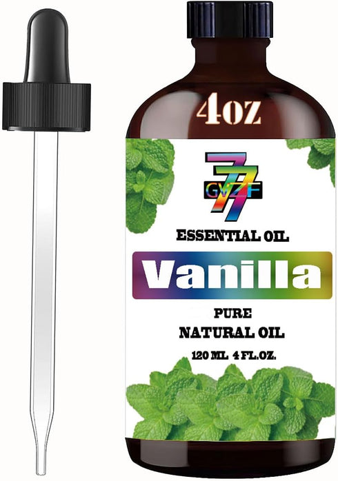 Vanilla Essential Oil 4 Fl Oz (120 ml) -for Diffusers, Humidifiers, Home, Bath, Cleaning, Yoga, DIY Scented Candles...