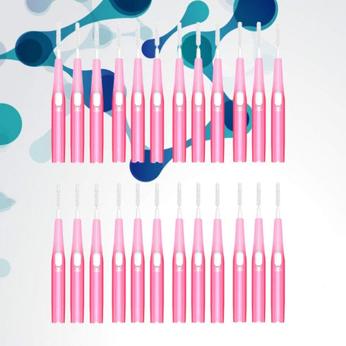 EXCEART 30PCS Interdental Brush Toothpick Tooth Flossing Head Oral Dental Hygiene Brush Tooth Cleaning Tool (Pink 0.6mm)...