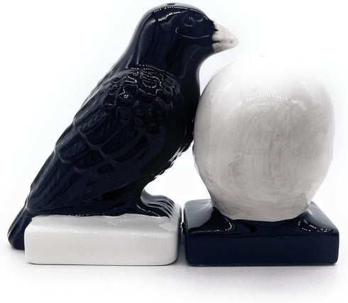 Rustix Quoth The Raven Ceramic Gothic Halloween Decor Cute skull Horror Salt and Pepper Shaker Set Scary Spooky and witchy Gift Fall Season Decor ...