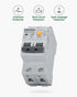 Ground Fault Circuit Breaker, 10 Amp 120V AC DIN Rail Mount Residual Current Circuit Breaker, Thermal-Magnetic Trip, Earth-leakage Protection Circ...