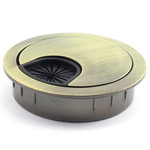 1pc 2 inch (50mm) Metal Desk Grommets for Managing and Hiding Wire Cord Cable Hole Cover Office PC Desk Cable Cord Organizer Zinc Alloy Cover Bron...