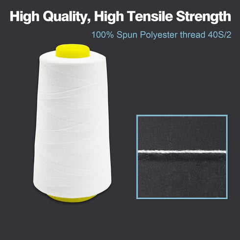 Serger Thread All-Purpose Thread for Sewing, Burgundy Thread, Polyester Sewing Thread, 4 Cones of 3000 Yards Each Spool Thread for Sewing Machine ...