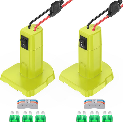 2 Packs Power Wheels Adapter for Ryobi 18V Battery Adapter Power Wheels Battery Conversion Kit with Switch, Fuses & Wire Terminals, 12AWG Wire, Po...