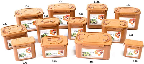 e-jen Premium Kimchi, Sauerkraut Container Probiotic Fermentation with Inner Vacuum Lid (Earthenware Brown, 0.45 gal/ 1.7L)...