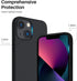 ORNARTO Compatible with iPhone 13 Mini Case, Slim Liquid Silicone 3 Layers Full Covered Soft Gel Rubber with Microfiber Case Cover 5.4 inch-Midnig...