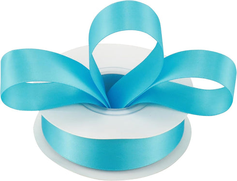 Turquoise Ribbon 1 Inch Double Face Satin Ribbon Blue Ribbon for Wedding Decor Bridal Bouquet Ribbon for Crafts, Gift Wrapping, Baby Shower, Party...