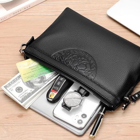 Eshow Clutch Purse for Men, Clutch Wallet Long Wallets with Zipper PU Leather Men's Coin Purse Business Card Holders Wrist Wallet Gift for Father ...