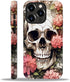 Compatible with iPhone 14 Pro Case, Skull Red Flowers Pattern Print Phone Case Durable Fashion Funny Liquid Silicone Case Soft Anti-Scratch Shockp...