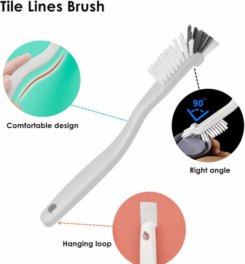 Kitchen Scrub Brush, Angle Cleaning Brush, Right Angle Scrub Brush for Sink Household Dish Pot Pan Edge Corners, 2023 Upgraded Stiff Brushes for S...