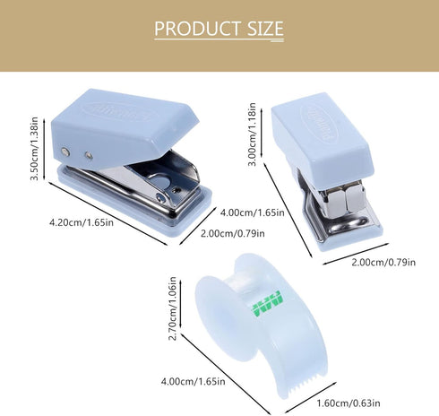 STOBOK 1 Set Hand Tool Box Mini Tape Dispenser Office Staples Hole Puncher Document Stapler Tiny Stapler Heavy-duty Staplers Stapler and Tape Disp...