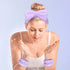 6Pcs Purple Sponge Spa Headbands for Women Wristbands Hair Scrunchies Set Makeup Headband for Facewash Skincare Soft Mother Gift with Daughter Gif...