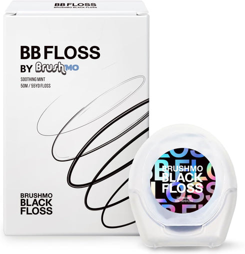 Brushmo Black Floss (BB Floss) Expanding Dental Floss, Dentist/Engineer-Designed, Deep Clean, Shred Resistant, All Natural Microcrystalline Waxed,...