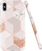 JAHOLAN Compatible iPhone Xs Max Case Bling Glitter Sparkle Rose Gold Marble Design Clear Bumper TPU Soft Rubber Silicone Cover Phone Case for iPh...