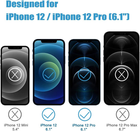 [2 Pack Compatible with iPhone 12 and 12 Pro 6.1" Matte Privacy Screen Protector, 9H Super Hardness Scratch Resistant Anti-Fingerprint Tempered Gl...