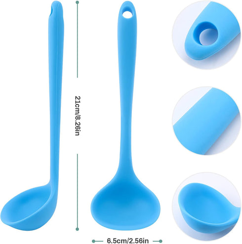 5 Pieces Silicone Ladles for Cooking - Small Soup Ladle Spoon Heat Resistant Kitchen Ladle Spoons, Cooking and Serving Spoon for Soup Sauce Chili ...