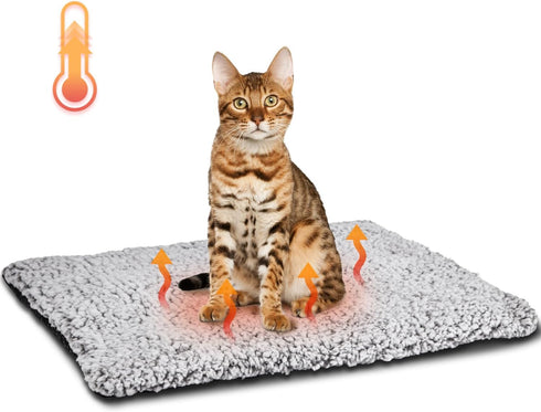 Nobleza Self Heating Cat Bed, Super Soft Thermal Dog Crate Bed Mat for Sleeping, Washable Anti-Slip Self Warming Pet Kennel Pad for Small Medium C...