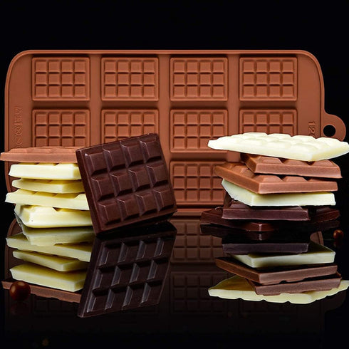 Waffle Chocolate Moulds Silicone Candy Molds, 3PCS12-Cavity Small Break Apart Chocolate Molds Non-Stick Reusable DIY Baking Molds Candy Protein & ...
