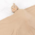 Large Jersey Knitted Swaddle Blanket for Baby, Soft Stretchy Receiving Blanket for Newborns with Hat, Large 47 x 47 inches (Muted Fawn), BY001...