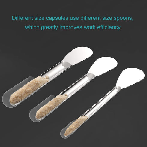 All Sizes Capsule Filling Machine Kit for Pill Filler # 000 00 0 1 2 3 4 5-11Piece Micro lab Spoons Spatula Tool for Gel Capsules Empty Quickly Fi...