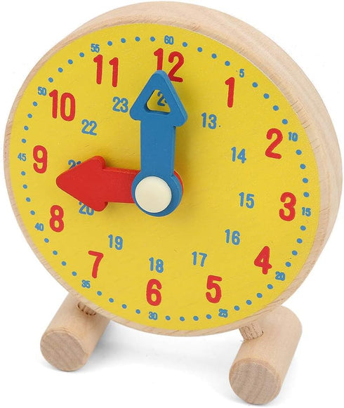 Toddler Teaching Clock, Wooden Clock Toy Numbers Clock Model Toy Time Learning Clock Learning to Tell Time Educational Kindergarten Toy for Childr...