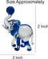Garden Deco Glow in The Dark Blue Elephant Play Football Hand Blown Art Glass Figurine Ornament Sculpture...
